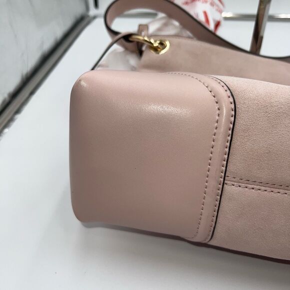 Michael Kors Nicole Blush Suede and Leather Rose Gold Hardware NWT Shoulder Bag - Picture 14 of 14